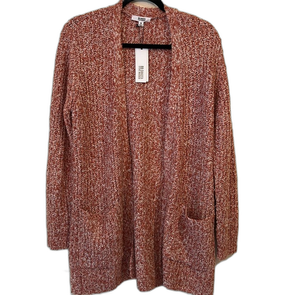 Women's Size Medium Cardigan Rust/Cream Color NWT Steve Madden BB Dakota